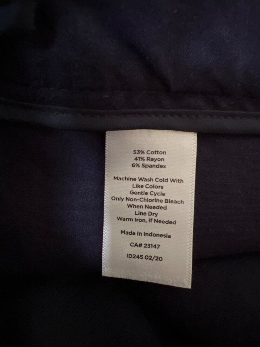 women's TALBOTS Chatham ankle pants navy blue size 6 - Picture 3 of 3
